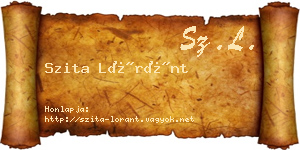 Szita Lóránt névjegykártya