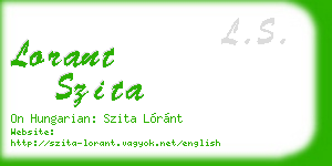 lorant szita business card
